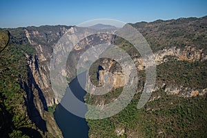 Panorama of Sumidero Canyon from viewpoint. Near Tuxtla Gutierrez in Chiapas, Mexico photo