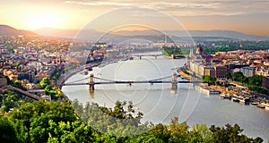 Panorama of summer Budapest