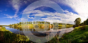 Panorama summer landscape photo of high resolution for large-format printing