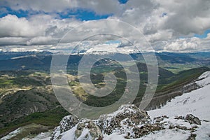 Panorama from the summit of Monte Calvo in Abruzzo, Italy