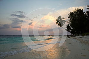 Panorama at sunset in fam island, raja ampat