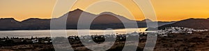 Panorama of Sunset in Milos bay