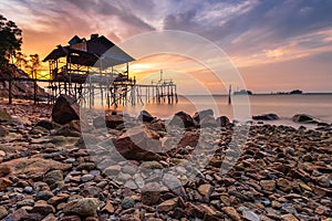 Photo Panorama Sunset of wonderful Bintan Indonesia photo