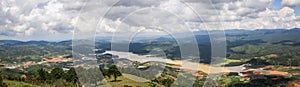 Panorama on the surrounding countryside from the Lang Biang Mountain, Lam Province, Vietnam