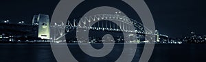 Panorama Sydney Harbour Bridge by night