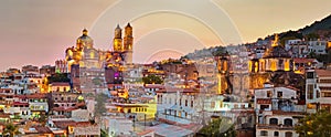 Panorama of Taxco city at sunset, Mexico photo