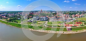 Panorama of Tczew city over Wisla river in Poland photo