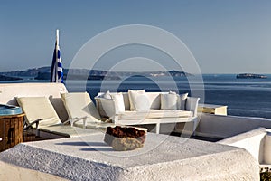 Panorama terrace above Santorini caldera