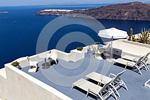 Panorama terrace above Santorini caldera