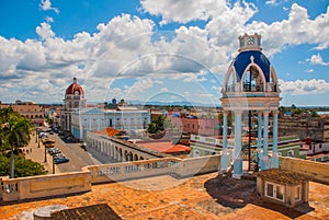 Panorama from the terrace of the Palace on the government building. Cienfuegos, Cuba.