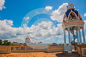 Panorama from the terrace of the Palace on the government building. Cienfuegos, Cuba.