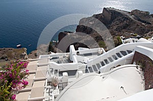 Panorama terrace of Santorini caldera