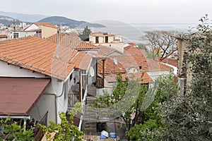 Panorama to old town of city of Kavala, East Macedonia and Thrace, Greece