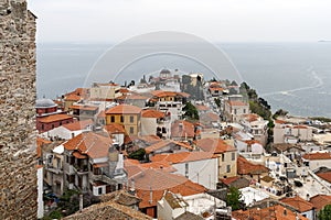 Panorama to old town of city of Kavala, East Macedonia and Thrace, Greece