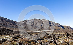 Panorama of Tongariro alpine track.Tongariro National Park. North Island. New Zealand