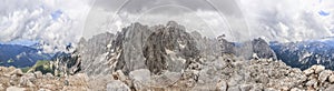 Panorama from the top of Spik (2472 m) in Julian Alps, Slovenia