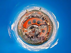 panorama top view of the market square in old town Jelenia Gora, Poland