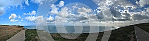 Panorama from the top of the white cliffs of Dover dover