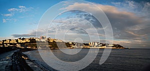 Panorama of Torquay in the sunset time