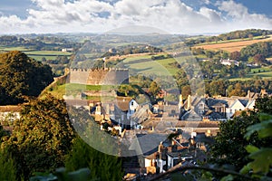 Panorama of Totnes with castle, Devon, England photo