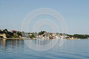 Panorama of the tourist island of Skiathos in Greece