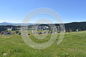 The panorama of the touristic town of Zabljak