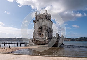 Panorama of the Tower of Belem near Lisbon