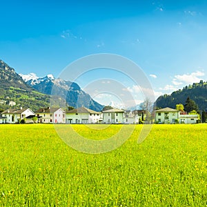 Small towns in Europe. Brunnen. Switzerland. photo