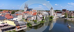 panorama of the town calbe in germany