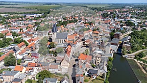 panorama of the town calbe in germany