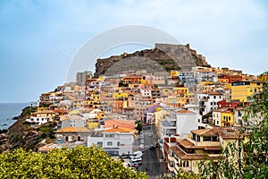 Panorama of the town of Castelsardo on the north coast of Sardinia