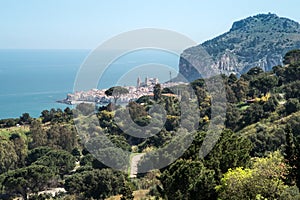 Panorama of the town Cefalu, Sicily, Italy