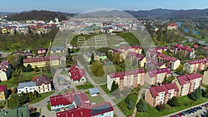 Panorama Of The Town Hall Hill Sanok Ratusz Aerial View Poland