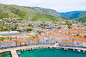 Panorama of the town of Senj in Primorje in Croatia