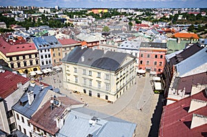 Panorama with town square of Lublin, Poland