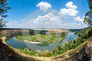 Panorama of the tract Krivoborye and the river Don