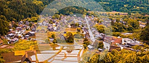 Panorama Traditional and Historical Japanese village Shirakawago in Gifu Prefecture Japan, Gokayama has been inscribed
