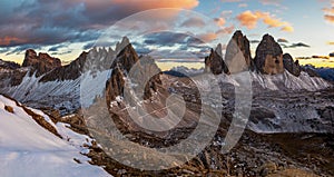 Panorama Tre Cime di Lavaredo, Dolomites, Italy