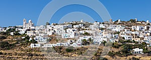 Panorama of Tripiti village, Milos island, Cyclades, Greece