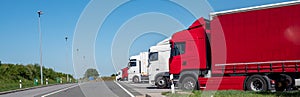 Panorama trucks at a rest area