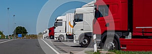 Panorama trucks at a rest area