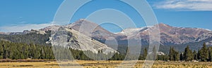 Panorama of Tuolumne Meadows in Yosemite National Park