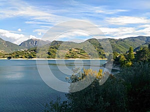 Panorama of Turano lake photo