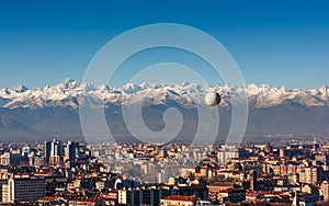 Panorama of Turin, with the Alps in the backround, Turin, Italy