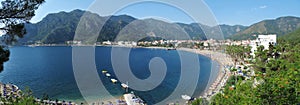 Panorama of turkish marmaris resort aegean sea