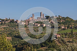 Panorama of Tuscan hill town San Gimignano