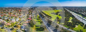 Panorama of typical suburban area in Melbourne.
