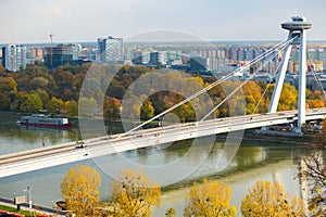 Panorama with UFO Bridge in Bratislava