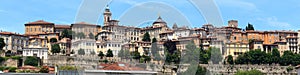 Panorama of upper city Citta Alta in Bergamo