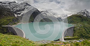 Panorama of upper Kaprun dam 1, Stauseen, Austria